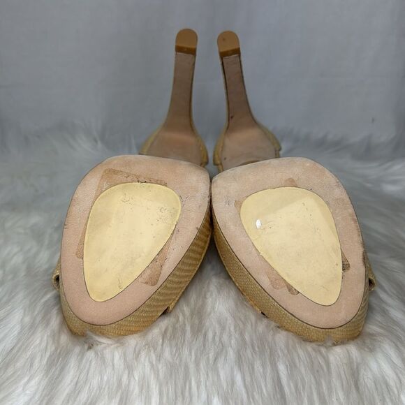 Stuart Weitzman Women's Straw Platform Sandals Sz 9 - Picture 7 of 7